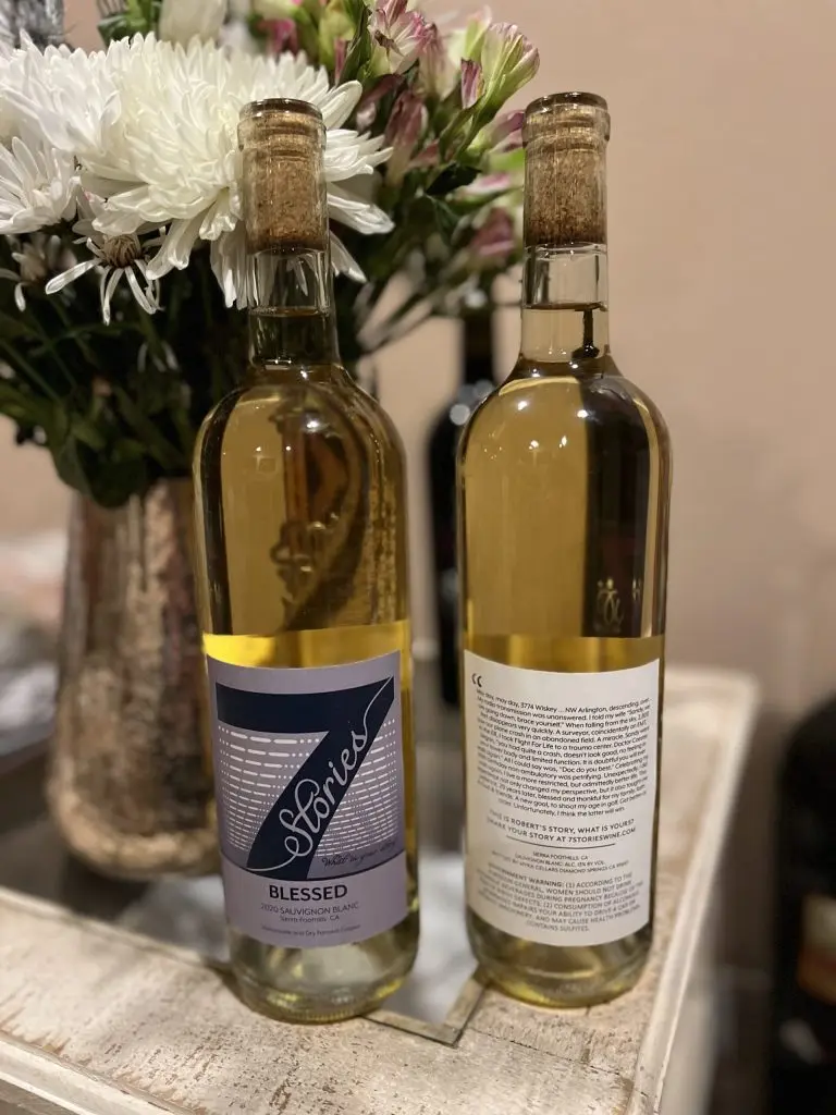 Original 7 Stories Blessed bottle photograph showing the authentic label