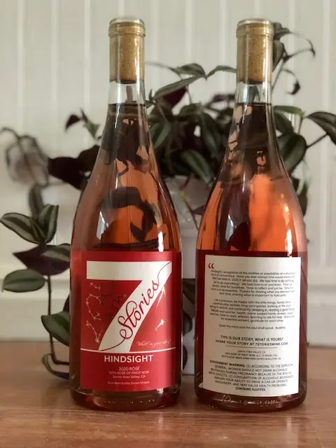 Original 7 Stories Hindsight bottle photograph showing the authentic label