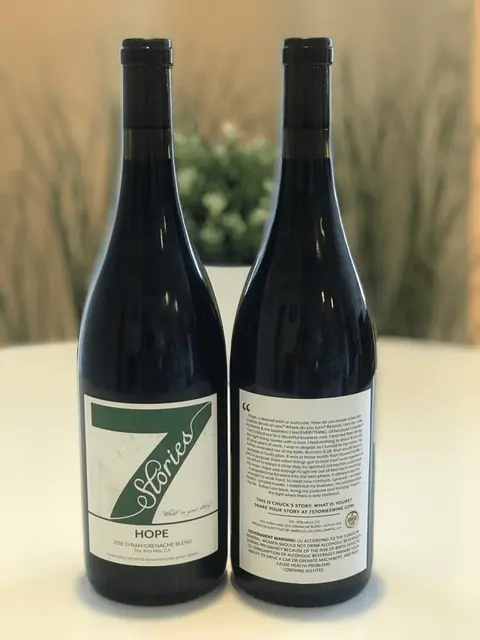 Original 7 Stories Hope bottle photograph showing the authentic label