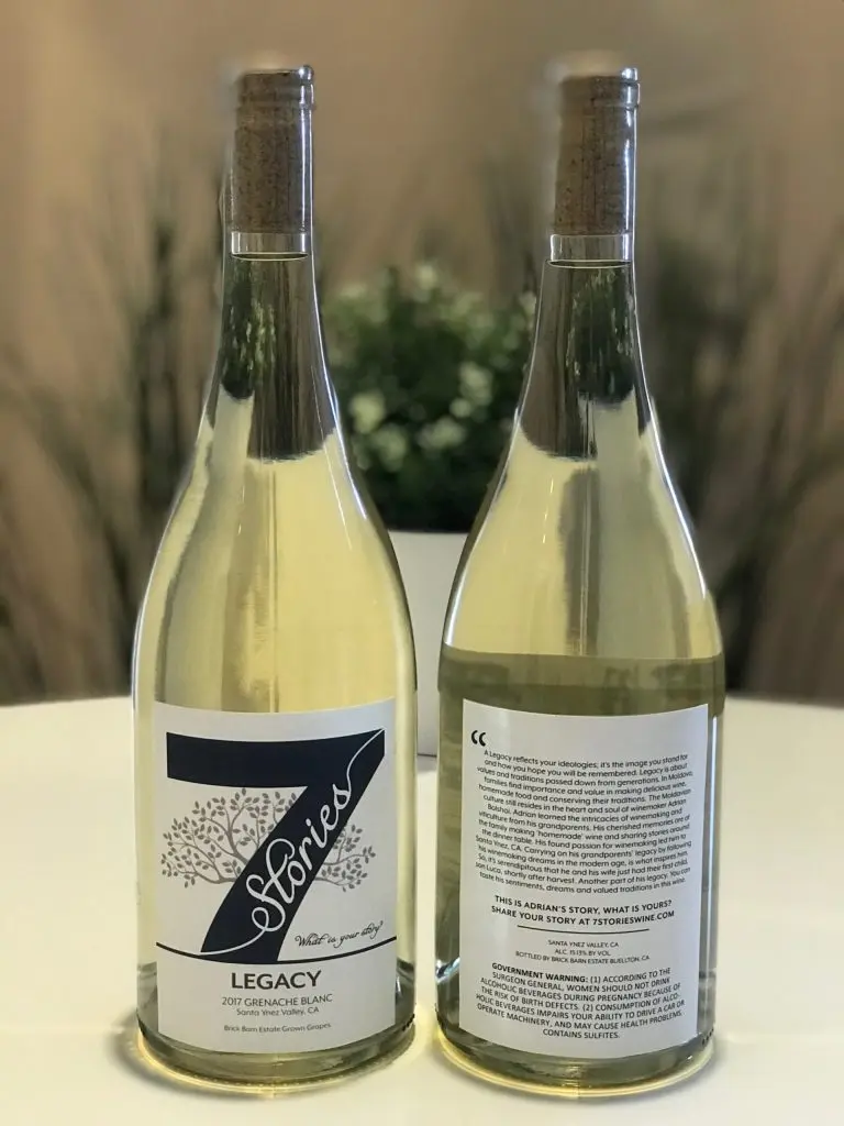Original 7 Stories Legacy bottle photograph showing the authentic label