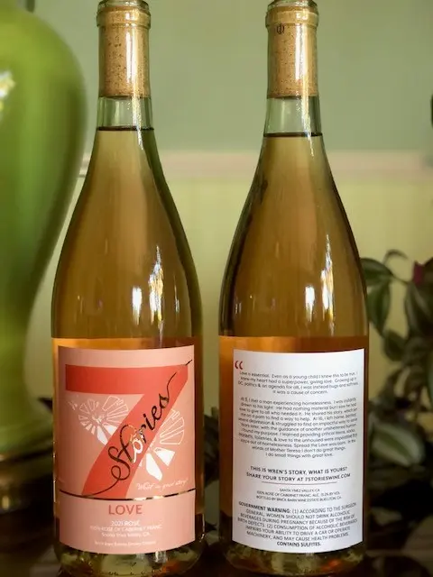 Original 7 Stories Love bottle photograph showing the authentic label