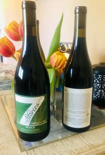 Original 7 Stories Peace bottle photograph showing the authentic label