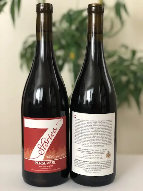 Original 7 Stories Persevere bottle photograph showing the authentic label